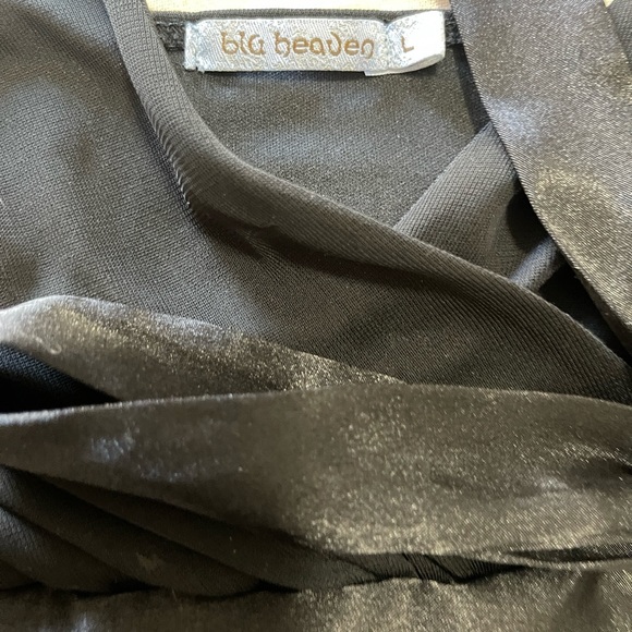 Blu Heaven Womens Tank Size Large Black Spaghetti Strap Mesh Layered Top - Picture 7 of 12